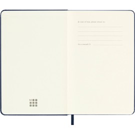Moleskine Classic Plain Paper Notebook, Hard Cover and Elastic Closure Journal, Color Sapphire Blue, Size Pocket 9 x 14 cm, 192 Pages