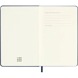 Moleskine Classic Plain Paper Notebook, Hard Cover and Elastic Closure Journal, Color Sapphire Blue, Size Pocket 9 x 14 cm, 192 Pages
