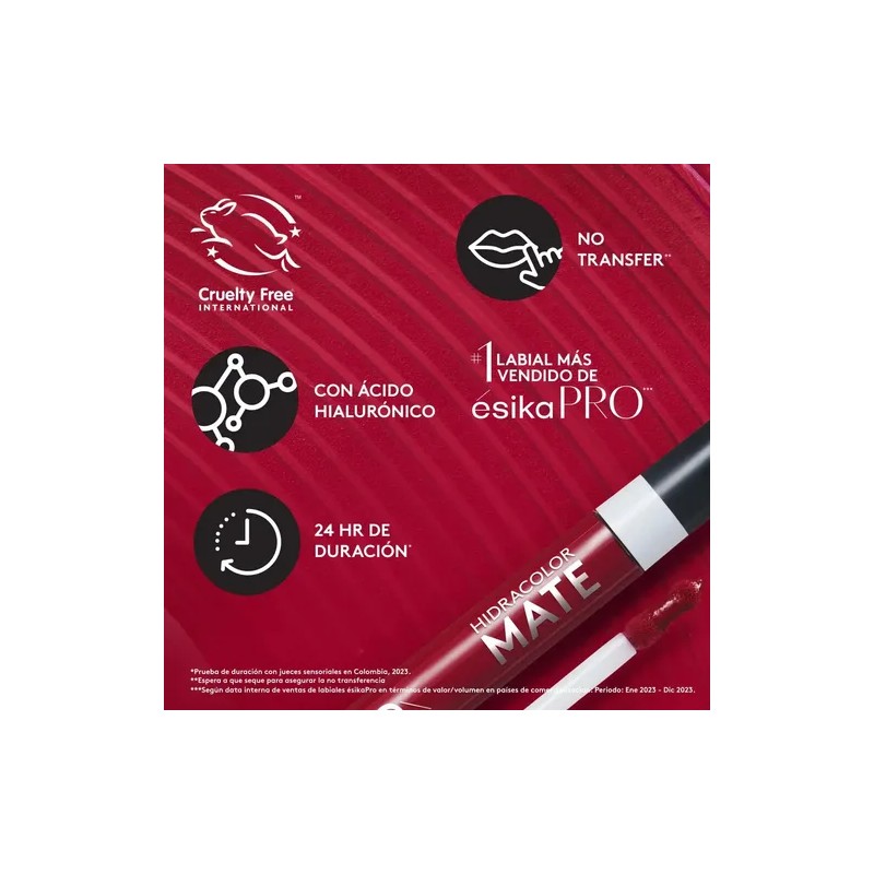 Labial Hidracolor Mate Esika Hidratacion 24 Hrs