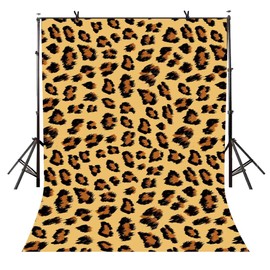 EOA 5(W) x7(H) FT Leopard Pattern Wild Photography Backdrop Black Brown Spots Stylish Leopard Skin Background Lady Bachelorette Party Banner Studio Props