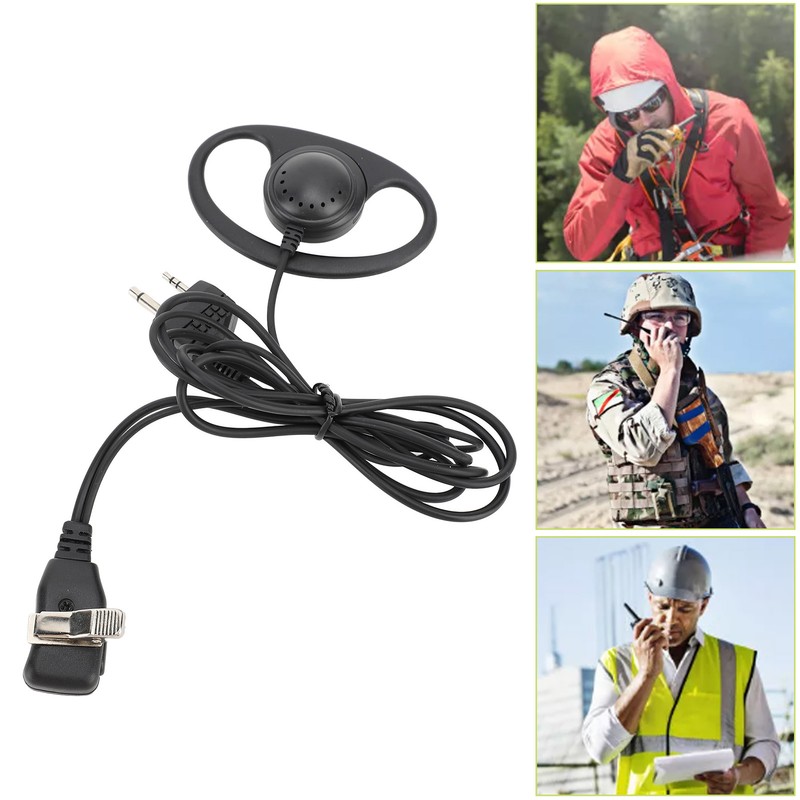 2 Way Radio Earpiece 2 Pin Plug D Shape Security