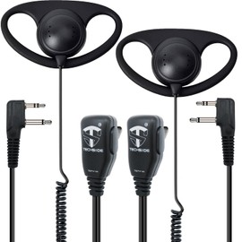TechSide Headphones with 2 Pin PTT Microphone 2 Pin Midland Radio Compatible with G7 pro G8 G9 pro M24 M24 plus M48 M99 G6 XT G7 XTR | TV Security Recording (2 Pack)