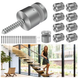 LukLoy 10 Pack Solid SS316 Glass Railing Standoff 1.3 lbs 2"x2" Brushed Glass Standoffs Mounts Standoff Nail for Balcony Stair Railing Balustrade