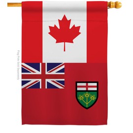 Americana Home & Garden Canada Provinces Ontario House Flag Regional Canadian Territories Region Country Particular Area Small Decorative Gift Yard Banner Made in USA 28 X 40
