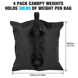 TUZHE Weights for Gazebo, Pack of 4, Gazebo Weights Sandbags for Filling Weighting Sandbag Weight Made of 600D Oxford