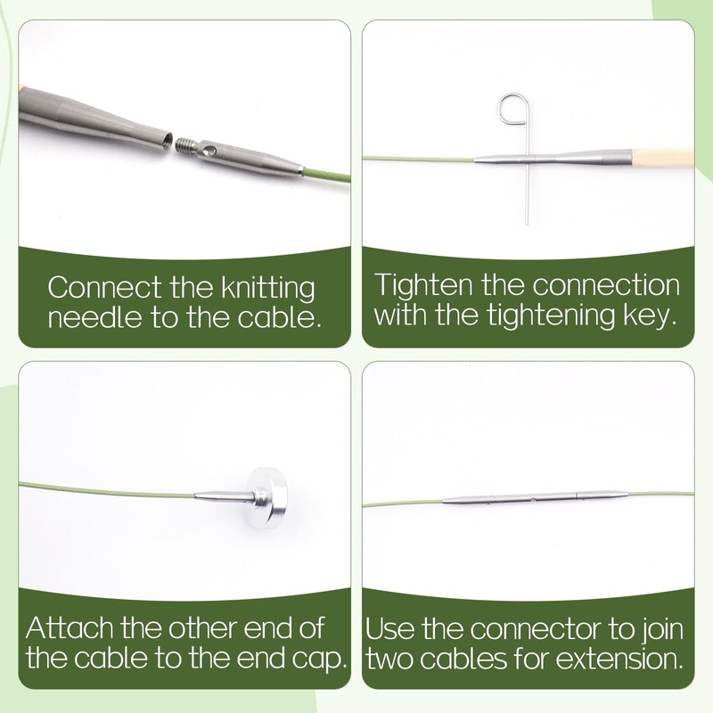 BsHooker Interchangeable Cables for Circular Knitting Needles 47.2 Inch