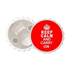 Keep Calm and Carry On Magnetic Bottle Cap Opener Fridge Magnet Crown
