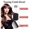 Boar Bristles Toupee Comb Set, Slick Back Hair Brush with