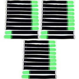 30 x 20 cm x 20 mm resealable Velcro cable ties, neon green with metal eyelet, cable Velcro tape, 200 mm, reusable