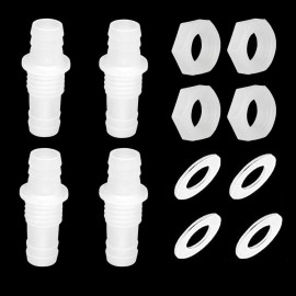 Feelers 1/2" Hose Barb Thru-Bulk Bulkhead Fitting Hex Barbed Fitting Plastic Adapter ...