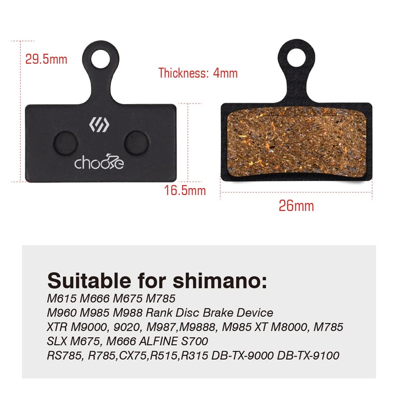 Chooee Brake Pads for Shimano G01S G02S XT XTR JO2A