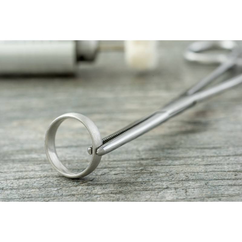 SE 6.25-Inch Stainless Steel Straight Forceps - Self-Locking, Serrated Tip