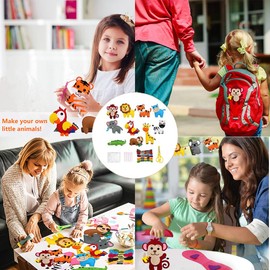 RXKFIGX AI Children's Sewing Set 10 Pieces Craft Set Children Forest Animal Beginner Sewing Pack DIY Art Craft Gift Children for Boys and Girls Educational Creative Sets Sewing Craft Set