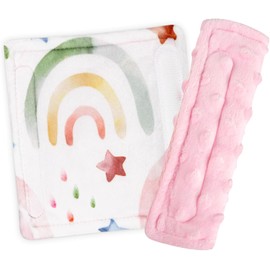 almohadillas para orejas de correa de asiento de coche para bebé, fundas de hombro para bebé pequeño, fundas de cinturón de seguridad de doble cara para carriola/carriola/columpio de