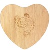'Chubby Chicken' Wooden Heart Shaped Chopping/Cutting Board (WB00083316)