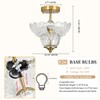 Rainzepher Vintage Gold Semi Flush Mount Light with Floral Class