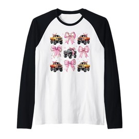 Coquette Bow Rc Truck RC Racing Remote Control Girl Mom Raglan Baseball Tee