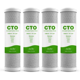 SimPure 5 Micron 10" x 2.5" Whole House Carbon Sediment Water Filter Cartridge Replacement for Home Under-Sink & Countertop Filtration System