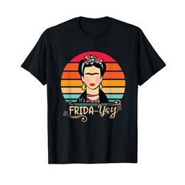 Frida-Yay Frida Floral Vintage Design T-Shirt