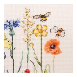 Thea Gouverneur - Counted Cross Stitch Kit - Wildflowers - Linen - 32 count - Embroidery Kit for Adults - DMC Embroidery Threads and other Cross Stitch Supplies Included - 577