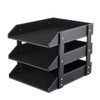 UnionBasic PU Leather Stackable Office File Document Tray Case Rack