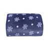 Micro-Pro Navy Snowflake Sherpa Lined Fleece Blanket Throw Cosy Soft