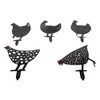 5Pcs Rooster Silhouette Acrylic Hollowed Assorted Style Rich Details Black
