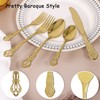Gold Silverware Set for 8, Stainless Steel Gorgeous Retro Royal