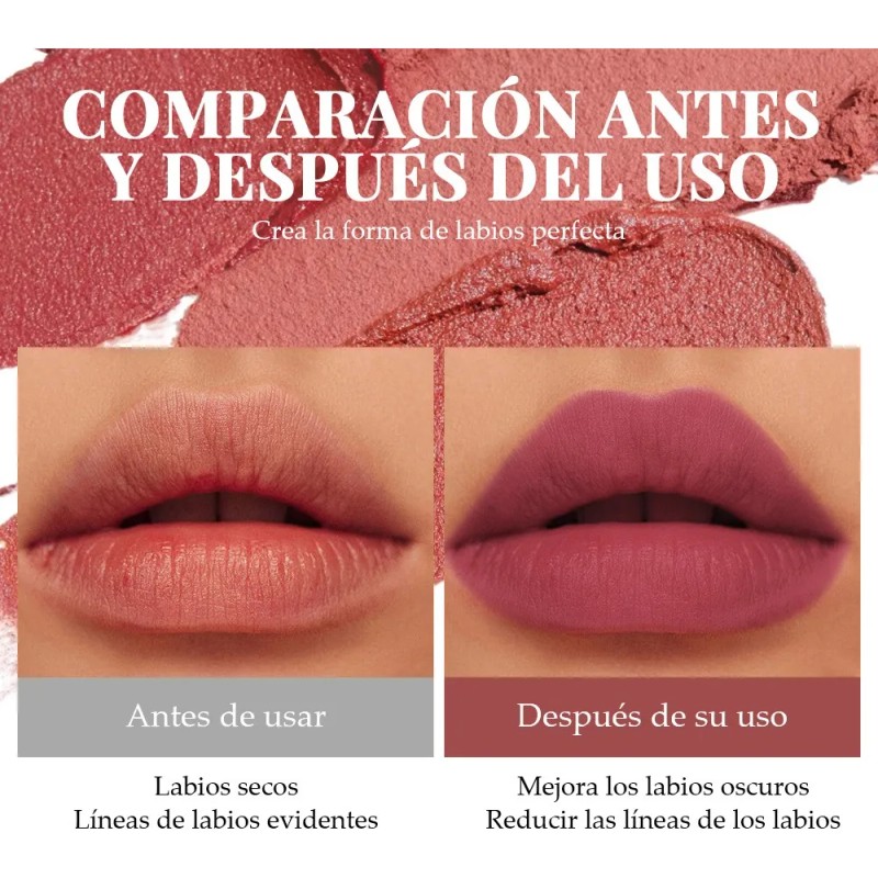 Set De 6 Labiales Handaiyan Lápiz Labial Color Rojo Mate