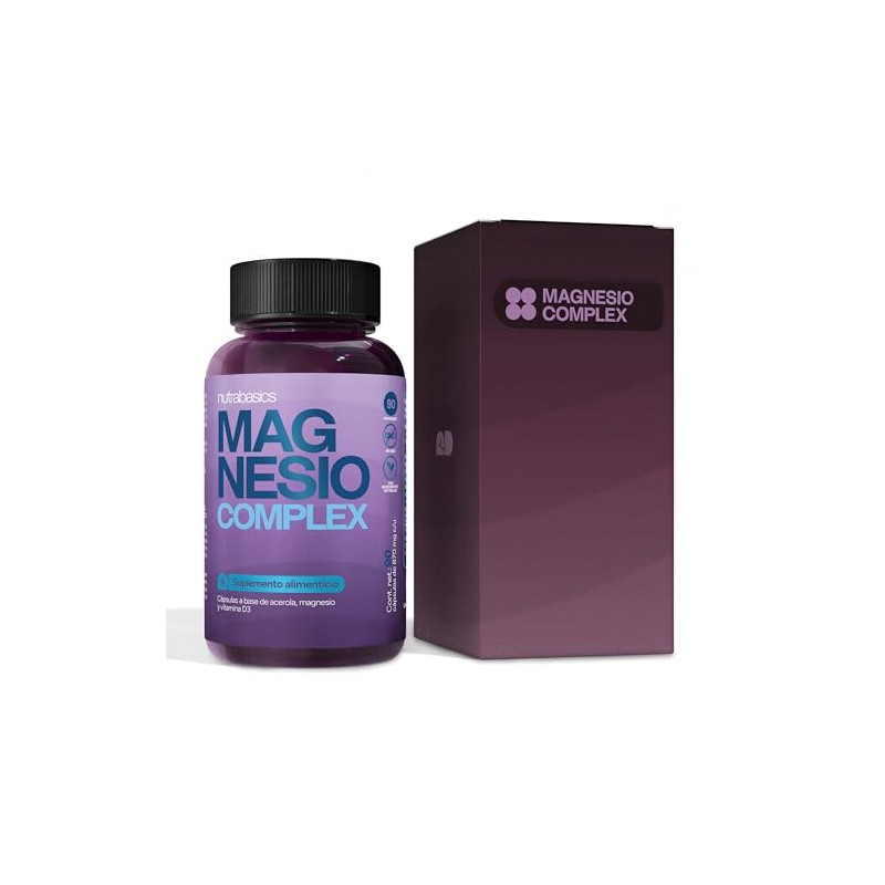 Magnesio Complex 4 Fuentes, Glicinato de Magnesio, 90 Cápsulas Nutrabasics