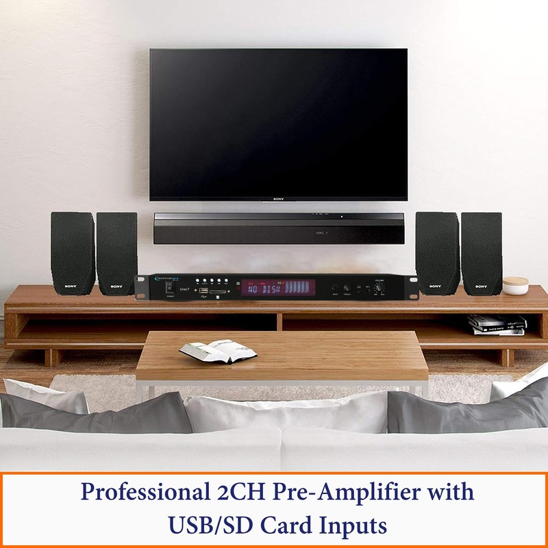 Technical Pro UREC7 Professional DJ 1U Rack Mountable USB/SD Recording