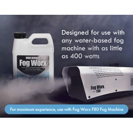 Sanco Industries FogWorx Extreme High Density Fog Juice - Quart C 32 Fluid Ounces of Long Lasting, High Output, Odorless Water Based Machine Fluid for 400 to 1500 Watt Machines