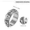 OIDEA Men's Spinner Ring Skull: Pack of 2 Spinning Rings