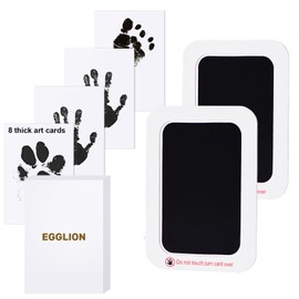2-Pack Inkless Baby Hand and Footprint Kit with Mess-Free Ink Pad – Baby Safe Ink Pad for Hand, Foot & Paw Prints – Newborn Footprint & Paw Print Kit for Dogs and Cats – 8 Cards(Jet Black, L)