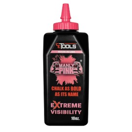 CE TOOLS Manly Pink® Marking Chalk, Color PINK, EXTREME VISIBILITY, MADE IN USA -10 oz (283.5g) For Chalkline, Hydrophobic, Construction Chalk.