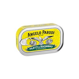 Angelo Parodi Mackerel Fillets in Pure Olive Oil | 10 Pack | Imported from Italy | Wild Caught | Hand Selected | Gourmet All Natural | Premium Fish in 4.40 oz Can (125 Gram)