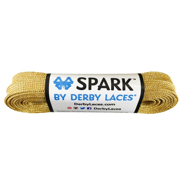Derby Laces Gold Spark Shoelace for Shoes, Skates, Boots, Roller Derby, Hockey and Ice Skates (120 Inch / 305 cm)