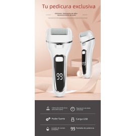 Elektrische Fußfeile, Poliermaschine für rissige Fersen, inklusive Pediküre-Set mit 18 Teilen, entfernt Hornhaut und Hornhaut und glättet die Haut, wiederaufladbar