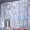 Ollny Curtain Lights 6.6x6.6ft, 200 LED White String Lights with