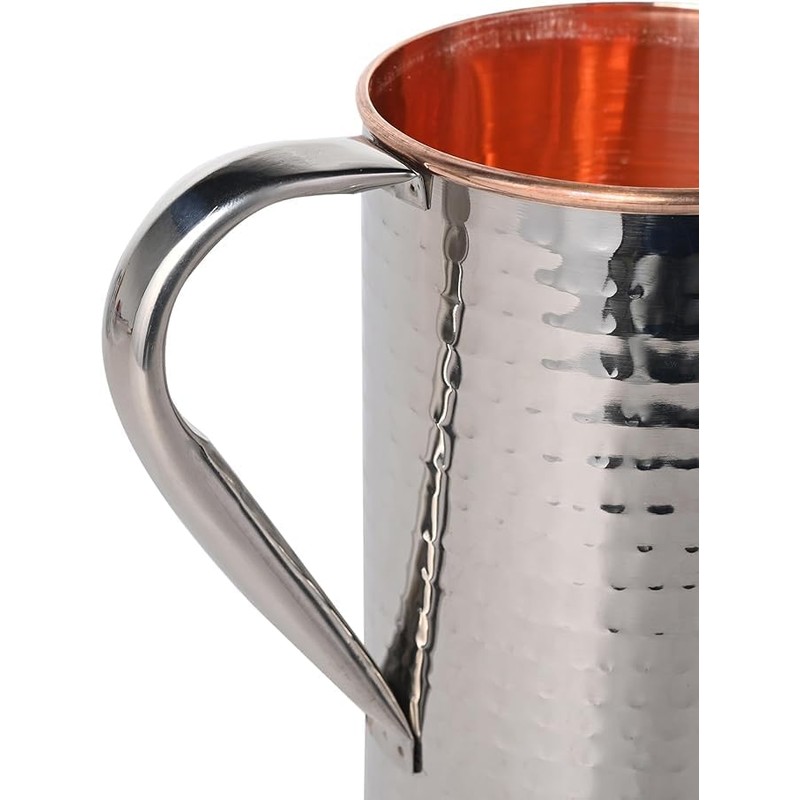 Hammered Copper and Stainless Steel Jug | Outer Stainless Steel