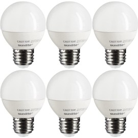 Sunlite G16 LED Dimmable Decorative Globe Vanity Light Bulbs, Frosted, 5W (40W Equiv.), 350 Lumens, Medium E26 Base, Mirror Lights for Bedroom and Bathroom, 120V, ETL Listed, 2700K Soft White, 6 Pack