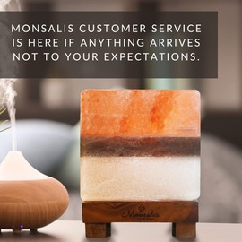 MONSALIS Dual Illumination Salt Rock lamp - Modern Square Pink White and Grey Design of Salt Lamps with dimmer, Adjustable Glow. 100% Real Large Himalayan Crystal Salt Night Light