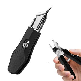 Nail Clipper, Diagonal Blade, 45° Design, Large Opening, Compatible with Thick Nails, Scatterproof, Stainless Steel, Protective Cover Included, Compact, Fingertip Care, For Both Hands and Legs, For