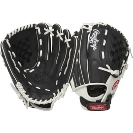 Rawlings - Guantes de softbol Shutout Fastpitch | RHT | 11.5 pies | Red de Cesta | Negro/Blanco