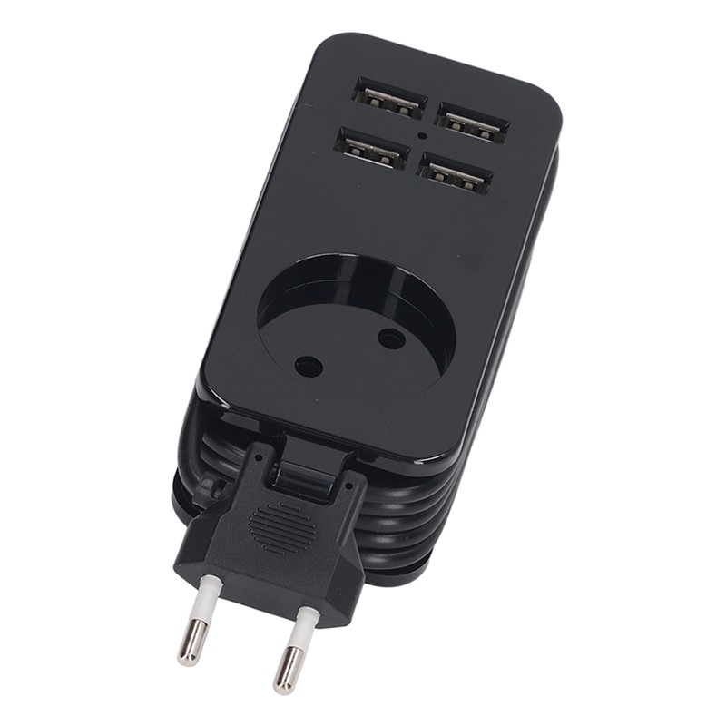 Power Strip 1200W 10A Fireproof Adapter with 4 USB Port