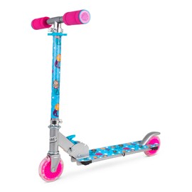 Ozbozz: Flashing Scooter - Mermaid - Light-Up Wheels & Deck, Adjustable Height, 2 Wheel Outdoor Ride-On, Foam Handles, Foldable, 100lb Limit, Kids 5+