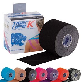 TIGERTAPES - Tiger K Tape (5cm x 5m) - Kinesiology Tape Uncut Roll Elastic Therapeutic Muscle Support Tape for Exercise, Sports & Injury Recovery - Water Resistant, Breathable, Latex Free - Black