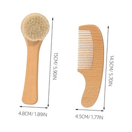 Healeved 1 Set Wash Suit Comb Brush Barber Grooming Kit Newborn Girl Brush Shampoo Hair Brush New Born Hairbrush Bath Brush for Dolls Hair Brush Light Brown Wool