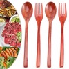 Wanjorlay 16Pcs Wooden Spoons Forks Set Including Wooden Spoons and