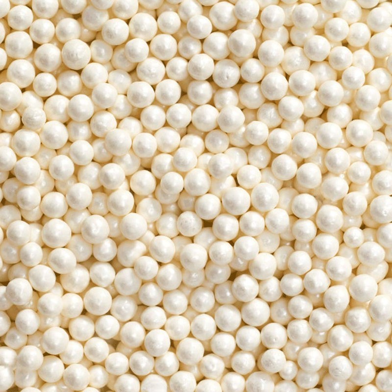 DECOPAC White Pearl Grand Nonpareils, 29oz, Fancy Sprinkles in Handheld